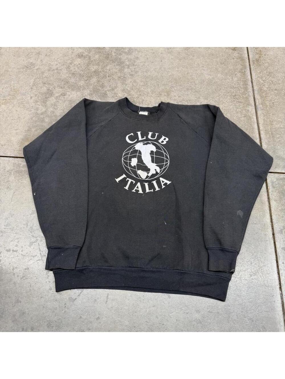 vintage club italia soccer faded black made in usa crewneck size xxl